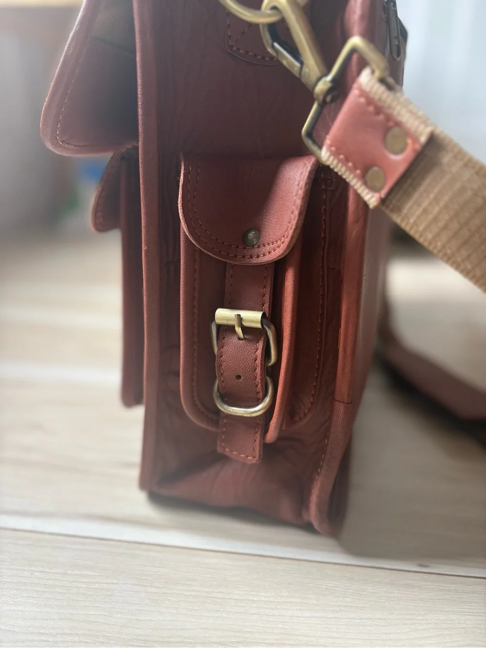Vintage Cuero Leather Messenger Bag Brown Satchel Briefcase Crossbody Laptop
